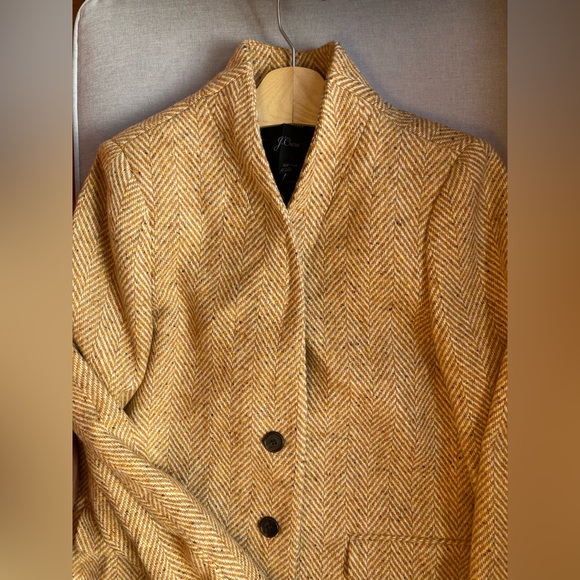 NWT J. Crew Oversized Topcoat, English Herringbone Wool, Camel, 12P Medium Large - Picture 4 of 7